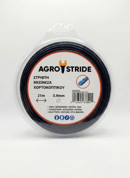 Μεσινέζα χορτοκοπτικού Agrostride 4.3mm στριφτή – 21 μέτρα επαγγελματική γραμμή κοπής σε ρολό